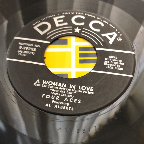 Four Aces A Woman In Love Vinyl 45 Record '55 - Picture 4 of 6